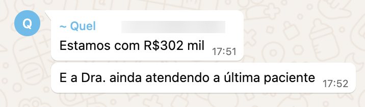 Print Dra. Sarah, R$ 302 mil